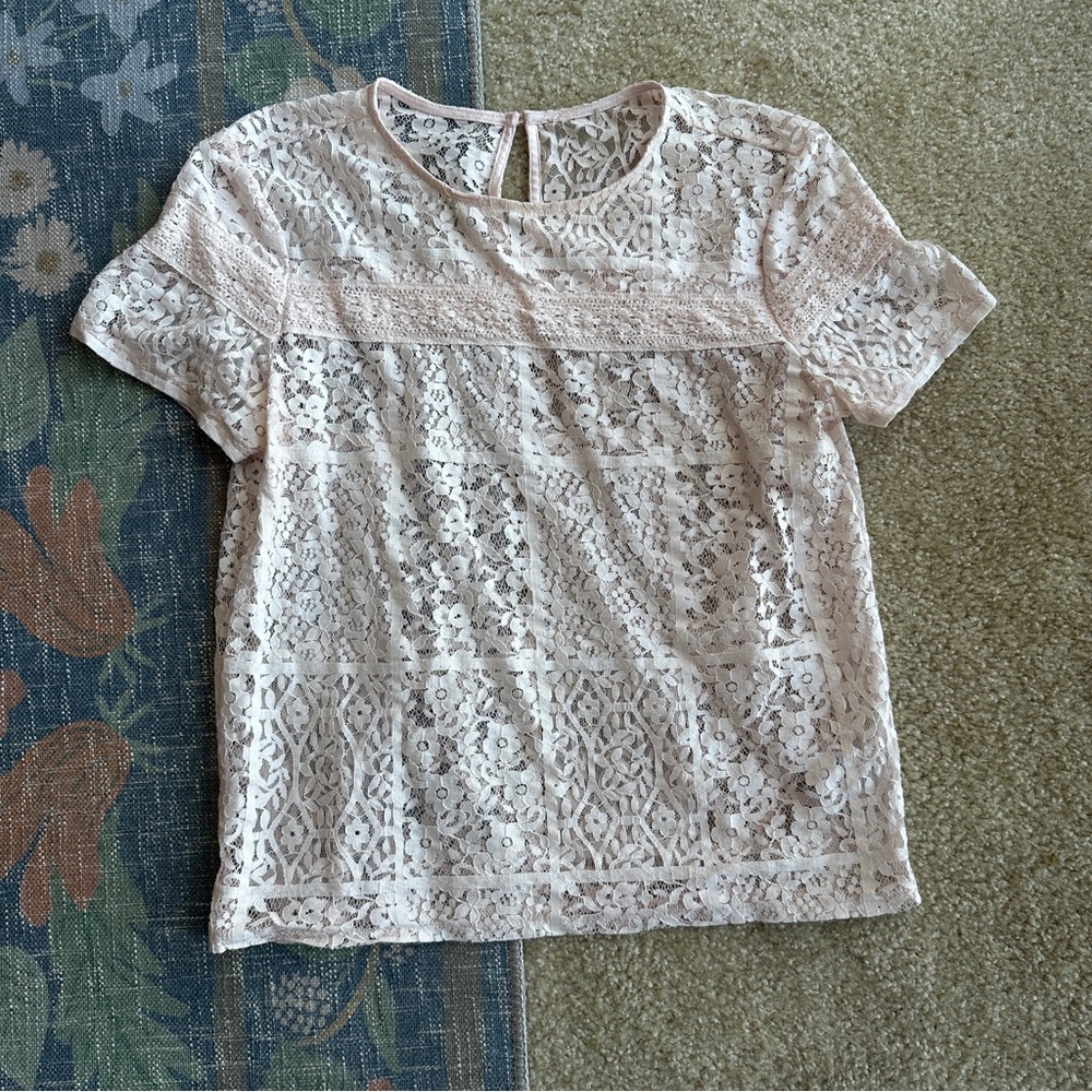 Light Pink Lace Sheer Top